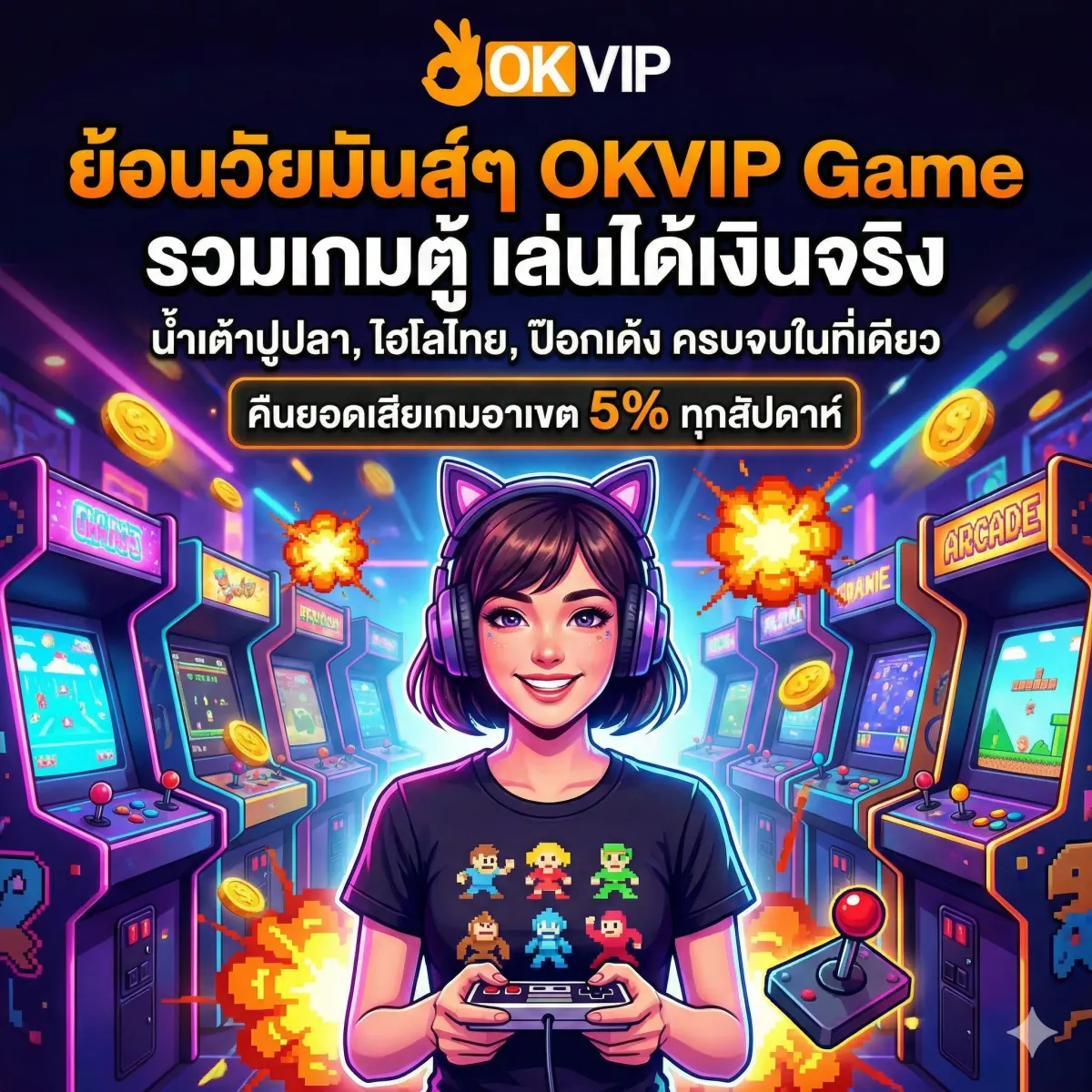 OKVIP168 Game รวมเกมอาเขต น้ำเต้าปูปลา ไฮโลไทย กว่า 1,000 เกม เล่นง่ายได้เงินจริง